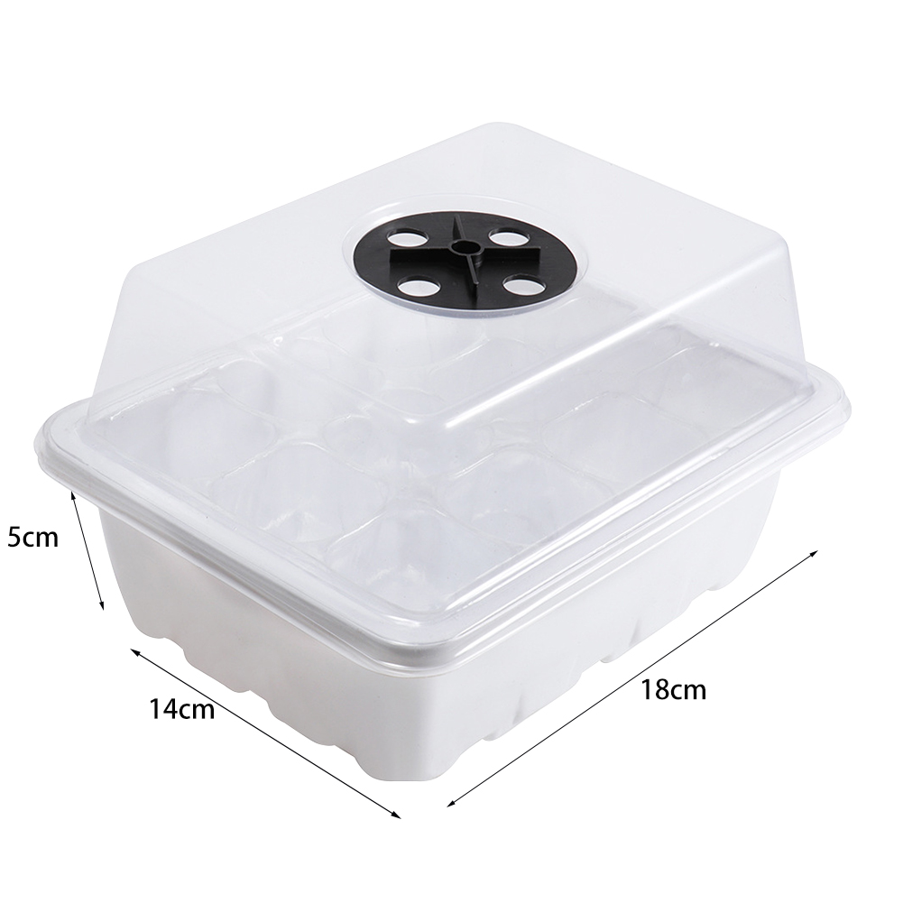 Seed Starter Tray - 12-gaats zaaitray met vochtigheidskoepel, plantenkweektray, succulenten