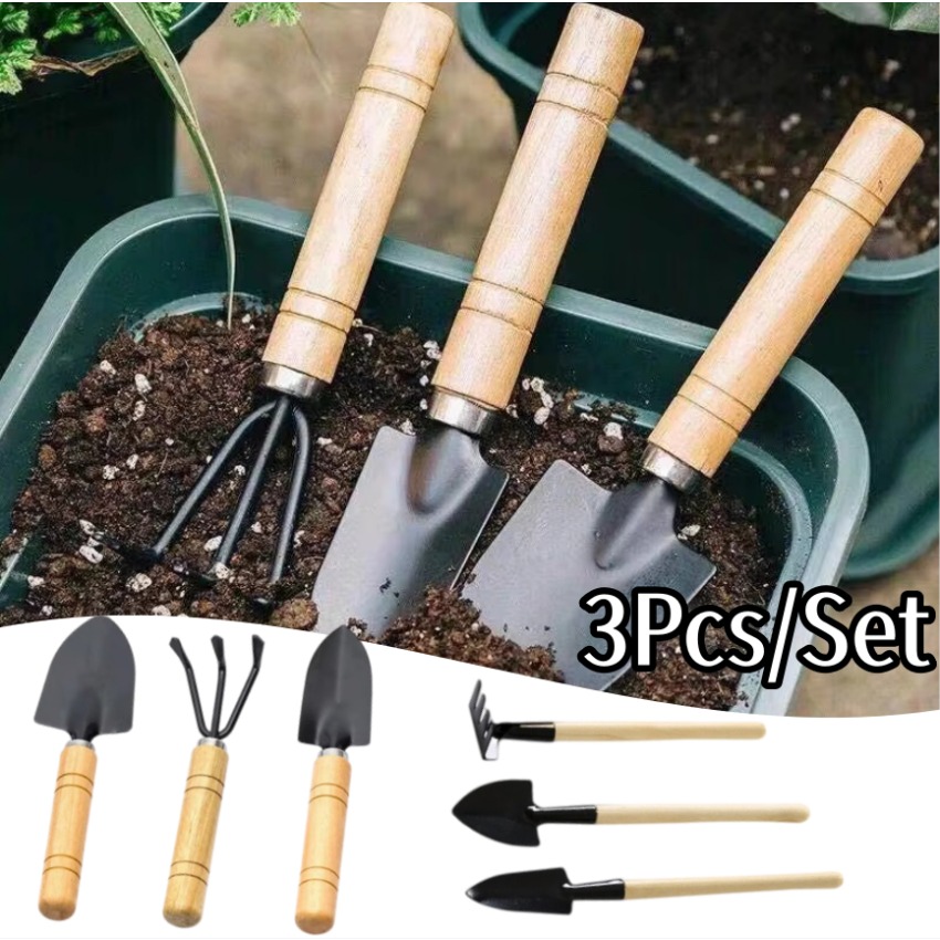 Trowel Garden Tools - 3-delige set mini-tuinschepgereedschap, draagbare hark, schep,