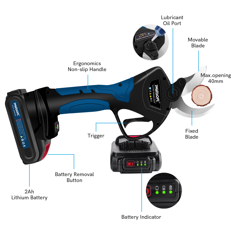 Elektrische Snoeischaar 40MM R - Pruning Shears recensie en prijs